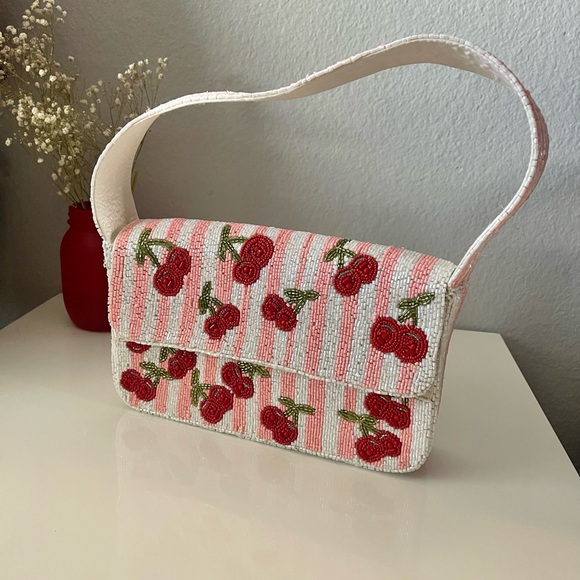 Handbags - Cherry Beaded Handbag